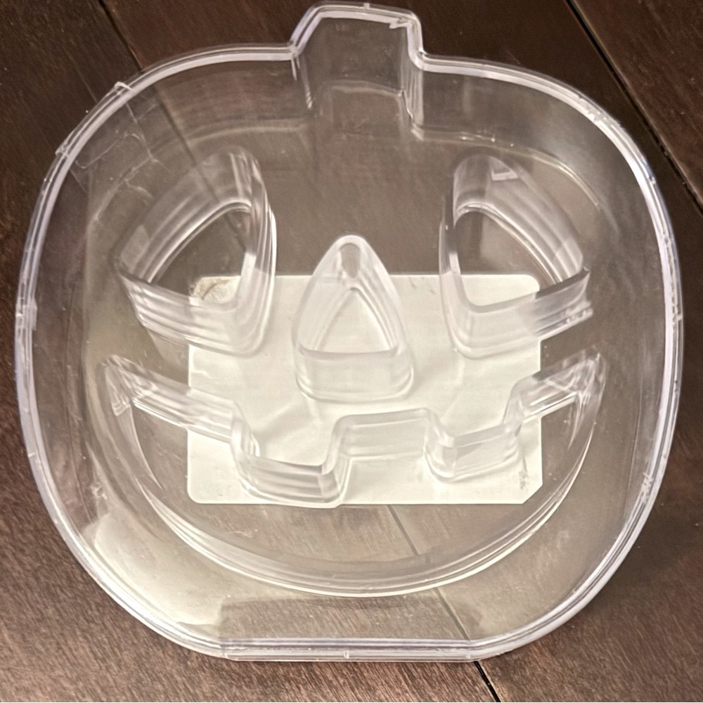 Pumpkin Head Jack 'O Lantern Clear Plastic Container 5.25" x 5.5" Empty